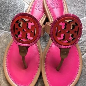 NIB Tory Burch Miller Fringe Sandals Sz 6